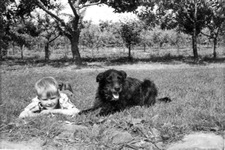 Joachim L�beck mit Hund Rex 1966